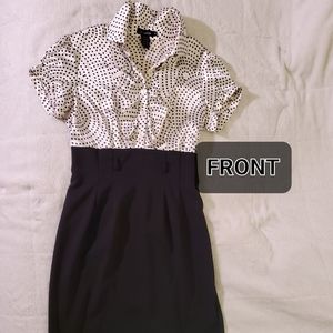 Black and white pencil skirt dress